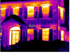 A building system where the abnormal thermal patterns have been detected.